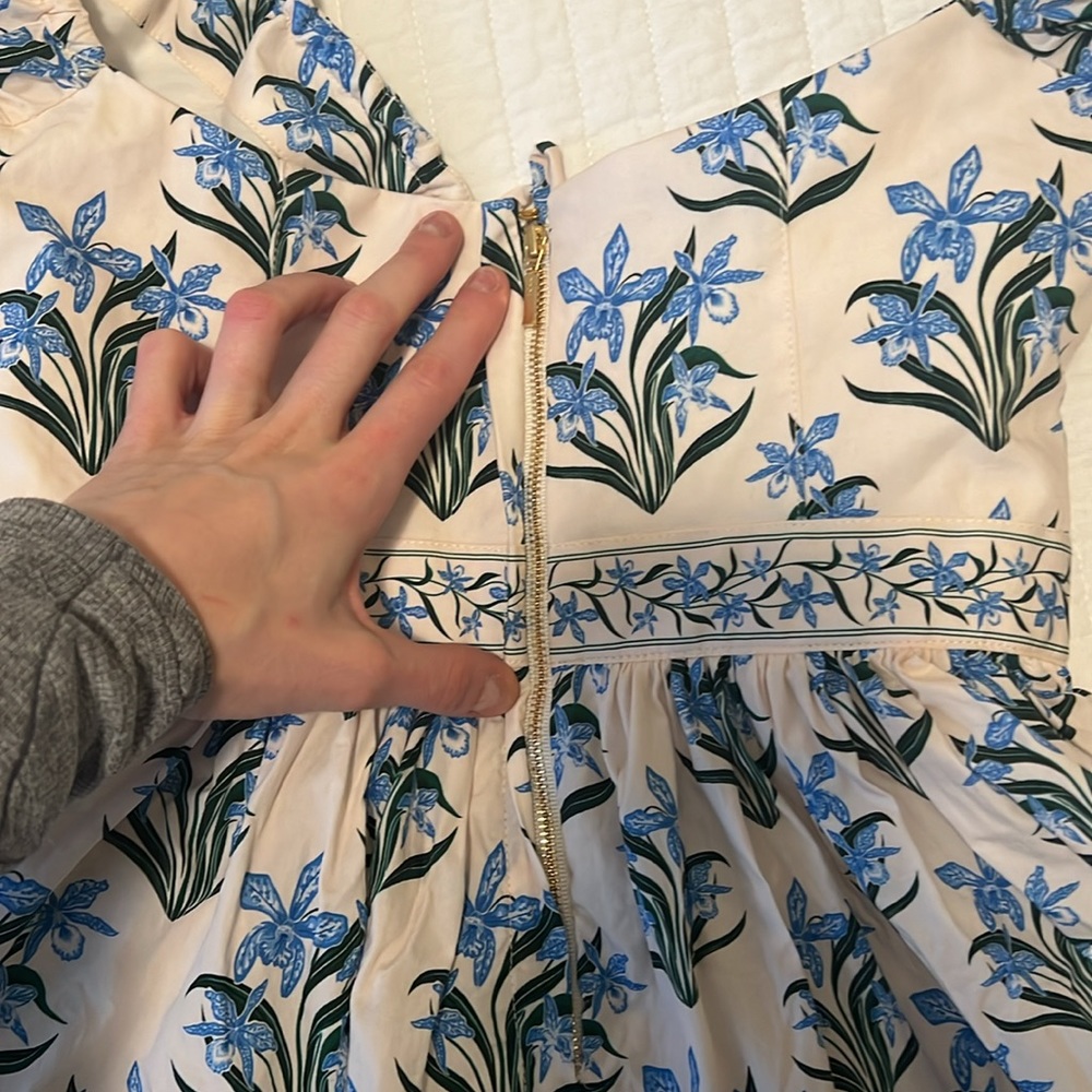 Agua by Agua Bendita Blue and White Floral Mini Dress - Picture 10 of 11